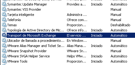 federicod's tweet image. Quién habrá sido el hdp que tradujo los nombres de los servicios de #ExchangeServer.