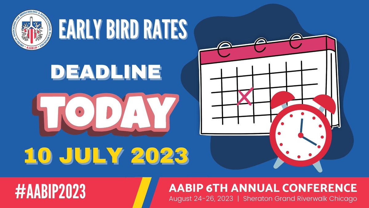 The deadline for the Early Bird Rates is TODAY! Secure your spot!!! Register today!!!!! aabipconference.com/registration/