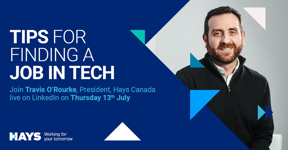 🤔 Where are the opportunities for a career in tech right now? 

🎥 Join us on LinkedIn as Travis O'Rourke, President of Hays Canada, reveals the jobs and skills in demand today. 

📅 Save the date: Thursday 13 July 

#LiveEvent #WorkingForYourTomorrow 

linkedin.com/events/7082657…