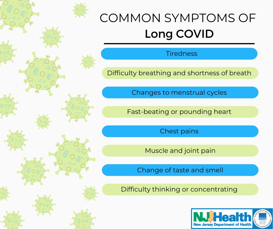NJDOH on Twitter "There are many symptoms of long COVID but some of