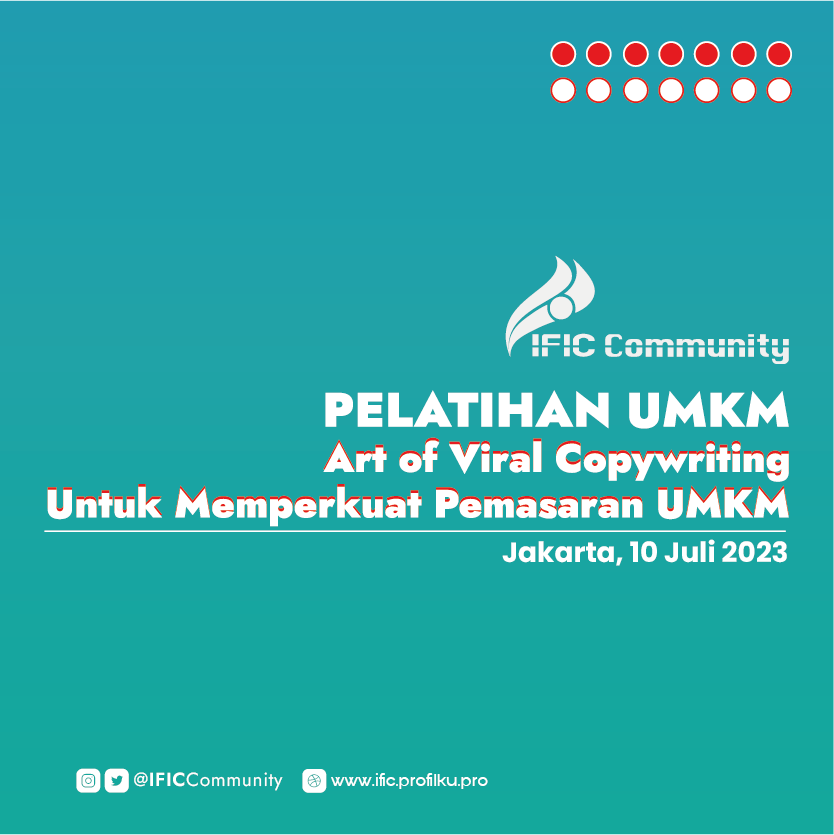 IFICCommunity's tweet photo. We Have Done!
Pelatihan UMKM Art of Viral Copywriting untuk Memperkuat Pemasaran UMKM.
Jakarta, 10 Juli 2023.

Terima kasih kepada @BANKBRI_ID atas dukungannya.

#IFICCommunity #LebihMahirLebihBerdaya #UMKM https://t.co/XIGf9FCVWR