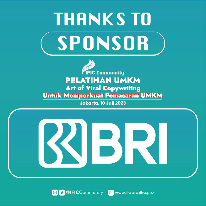 IFICCommunity's tweet photo. We Have Done!
Pelatihan UMKM Art of Viral Copywriting untuk Memperkuat Pemasaran UMKM.
Jakarta, 10 Juli 2023.

Terima kasih kepada @BANKBRI_ID atas dukungannya.

#IFICCommunity #LebihMahirLebihBerdaya #UMKM https://t.co/XIGf9FCVWR