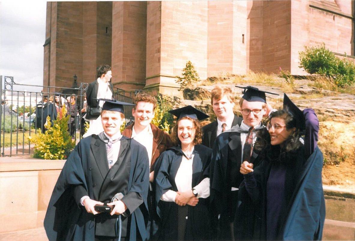 GrahamStretch's tweet photo. 30 years ago today with @MarinerDavid &amp; @gultchy at @LjmuPharmacy graduation 10/7/1993

I don’t look a day older…. https://t.co/CGdFjN2eUq