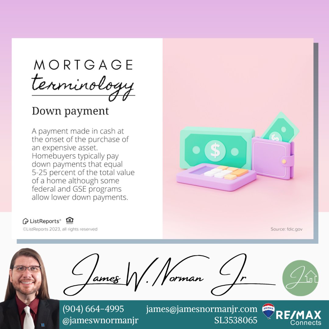 JamesWNormanJr's tweet photo. Down payments are not the only expense you should be planning for... Long story short, many other things need to be planned for, but you don't need to stress; I can help you be prepared &amp; answer any questions you have. Just send me a message! @jameswnormanjr (904) 664-4995 https://t.co/XqdLc7xXrK