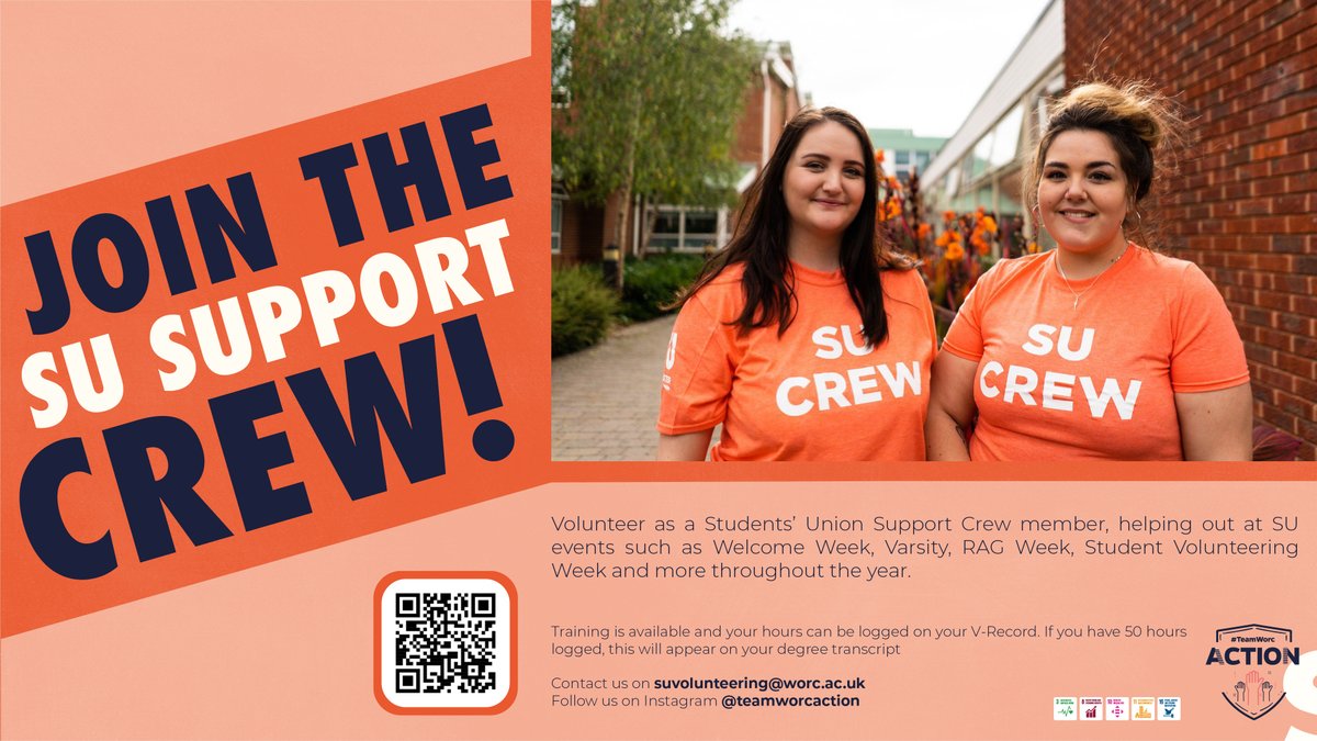Stand out from the crowd post-graduation with a CV packed full of volunteering experience and begin your volunteering journey as one of our SU Crew! To find out more on the role and how to apply, visit: worcsu.com/volunteer/