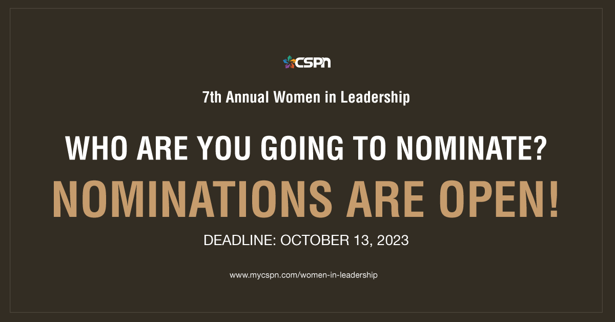 Our Women in Leadership Awards Nominations are open! 10 exciting award categories!

Click on the link to view and start nominating: mycspn.com/women-in-leade…

Award nominations close on October 13, 2023.

REMINDER: Early Bird Pricing ends August 1, 2023.