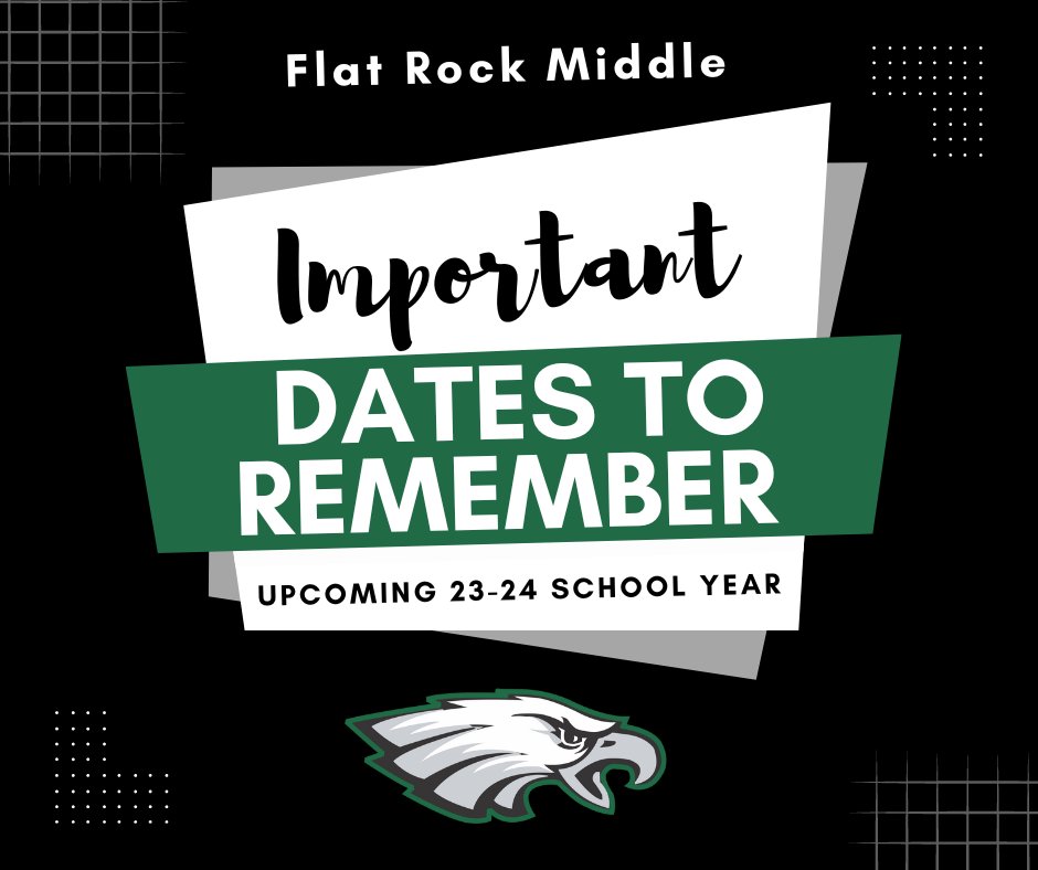 Only 35 days until the start of our new school year! Please use this link to access Important Dates to Remember: bit.ly/23-24_Importan…
#EaglePride #FlatRockRocks #GoEagles