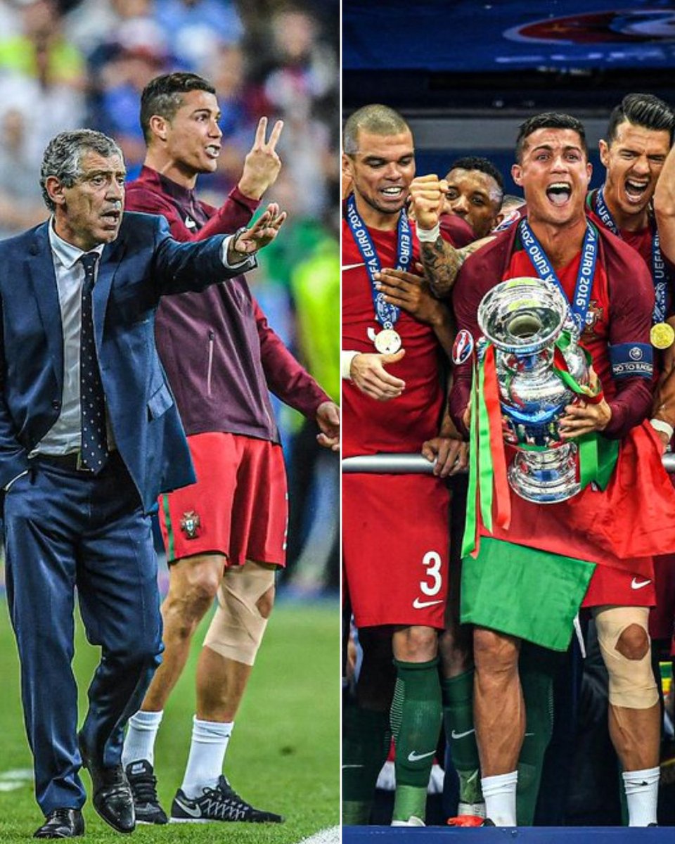 ESPNFC's tweet photo. Never forget when Cristiano Ronaldo became the first footballer in history to win the Euros as a player and manager 😉 https://t.co/RQwKqmeTAG