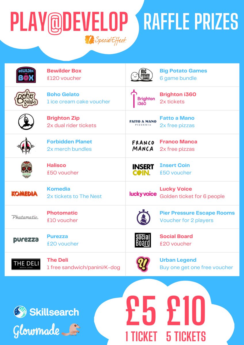 We can't wait to see you all at Loading Bar in just 2 days!!! 💃
Don't forget you can pre-order your raffle tickets through JustGiving - all proceeds to go SpecialEffect 🤩
Read more details and purchase your raff. tix. here justgiving.com/page/playatdev…

#PlayAtDevelop #DevelopConf