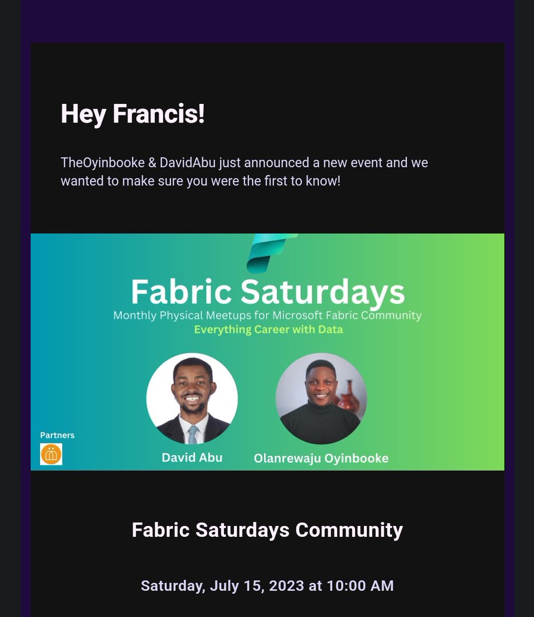 Who else is excited about another Fabric Saturday Physical meet up. 
<a href="/TheOyinbooke/">TheOyinbooke</a> <a href="/DavidAbu_/">David Abu _</a>
🕺🕺🕺🕺