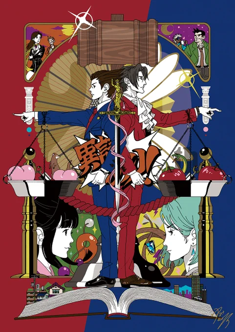 これまでに描かせて頂いたカプコンさまの他作品イラスト。「スト5AEエンドカード」「逆転裁判20周年」「ロックマン30周年」より 