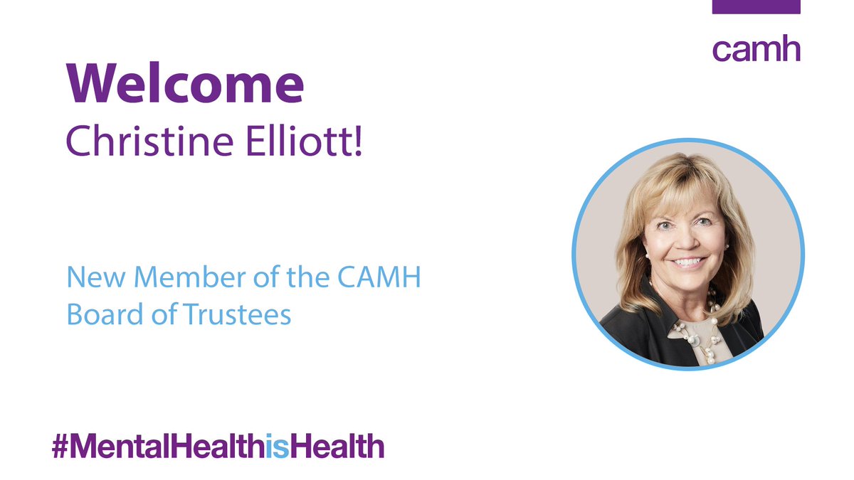 CAMH (@camhnews) on Twitter photo We’re pleased to welcome Christine Elliott (<a href="/celliottability/">Christine Elliott</a>) to our Board of Trustees!
Christine was the Minister of Health + Deputy Premier of #Ontario until 2022 and has significant knowledge of, and experience with the health system. She also co-founded the <a href="/AbilitiesCentre/">Abilities Centre</a> We’re pleased to welcome Christine Elliott (<a href="/celliottability/">Christine Elliott</a>) to our Board of Trustees!
Christine was the Minister of Health + Deputy Premier of #Ontario until 2022 and has significant knowledge of, and experience with the health system. She also co-founded the <a href="/AbilitiesCentre/">Abilities Centre</a>