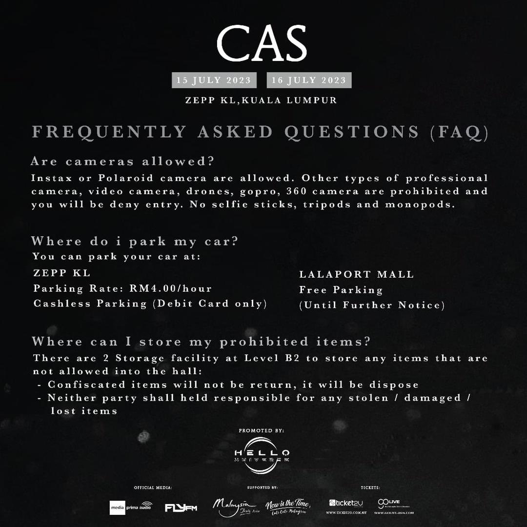 hellouniversemy's tweet photo. IMPORTANT: Please check the rundown, prohibited items &amp; FAQ.

#CASLiveInKL https://t.co/dWg4asaDrT