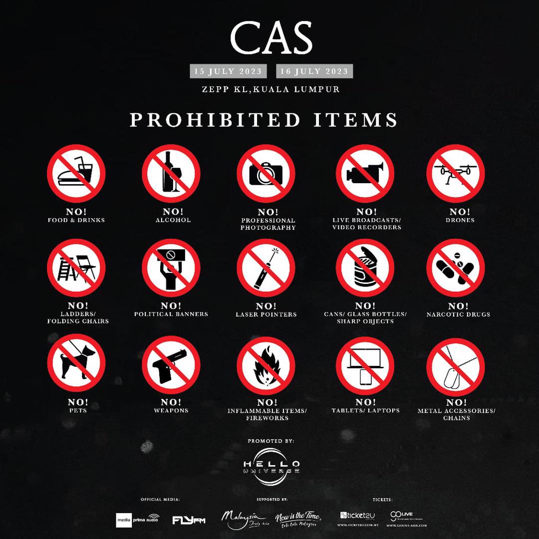 hellouniversemy's tweet photo. IMPORTANT: Please check the rundown, prohibited items &amp; FAQ.

#CASLiveInKL https://t.co/dWg4asaDrT