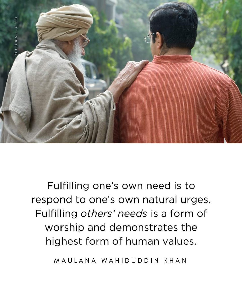 WahiduddinKhan's tweet image. Fulfilling others&apos; needs.

#Selflessness #HumanValues #worship #wordsofwisdom