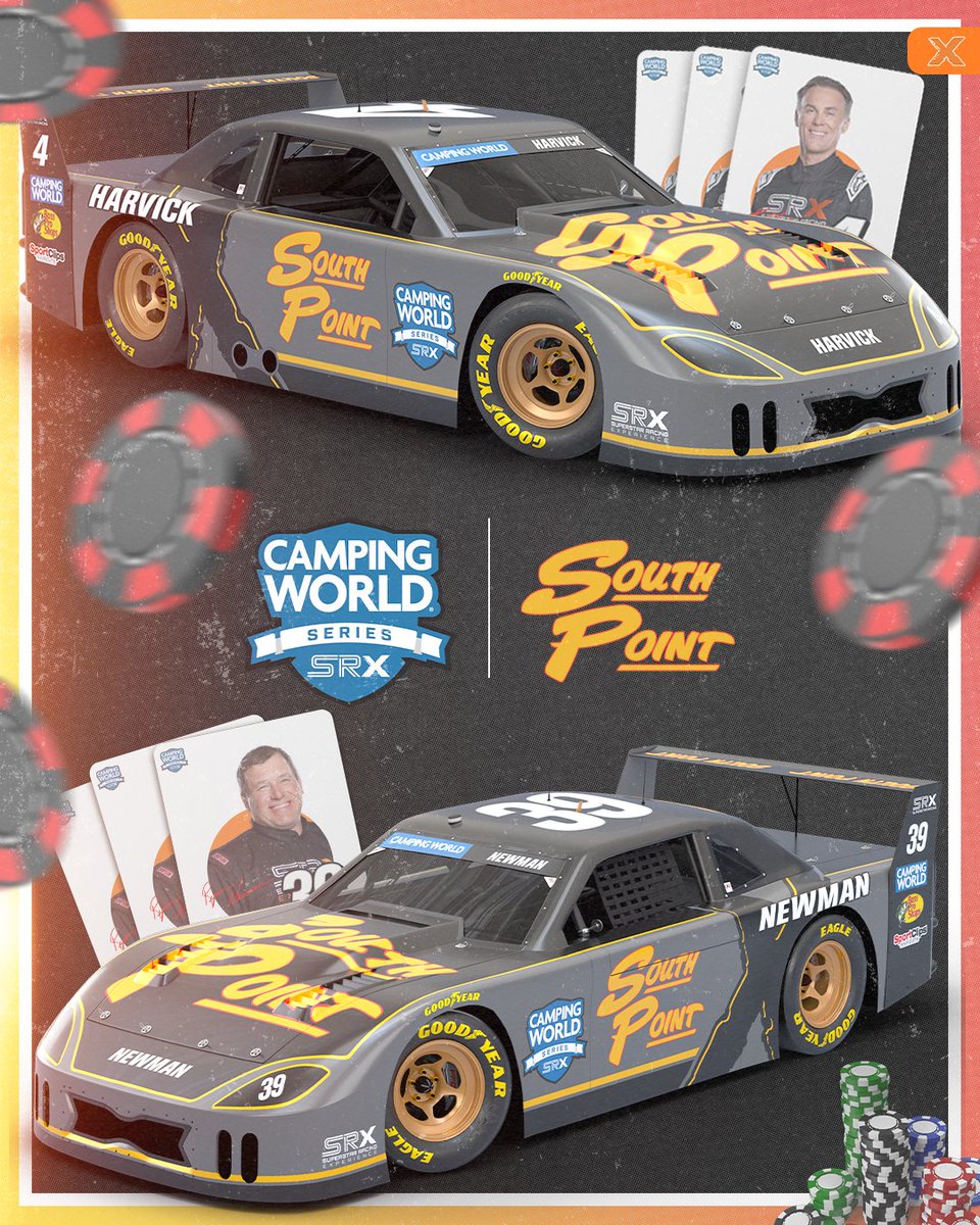 NEWS: @SouthPointLV joins the #CampingWorldSRX Series for this summer's edition of Thursday Night Thunder, serving as the primary sponsor for @RyanJNewman and @KevinHarvick. Full release: srxracing.com/_files/ugd/2b0…
