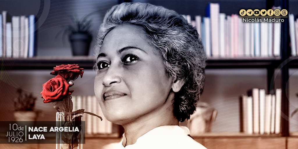 Barloventeña, orgullosa de su origen, defensora de los ideales de igualdad y justicia social, Argelia Laya representa los valores de la mujer venezolana que hoy lucha incondicionalmente por su Patria, con valentía, sabiduría y amor.