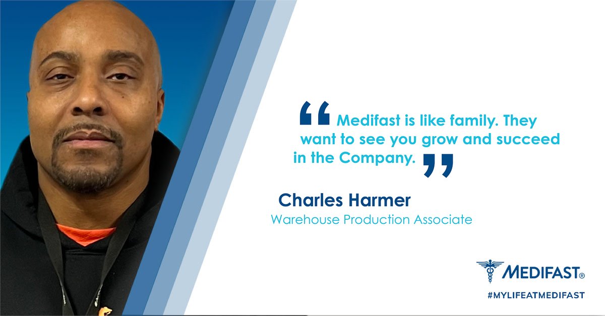 MedifastCareers's tweet image. Meet Charles Harmer, Warehouse Production Associate! He shares how important it is that the teams at Medifast want to see each other succeed. Interested in learning more about our open positions? Check out our careers site: bit.ly/3NEGPts #optavia #MyLifeAtMedifast