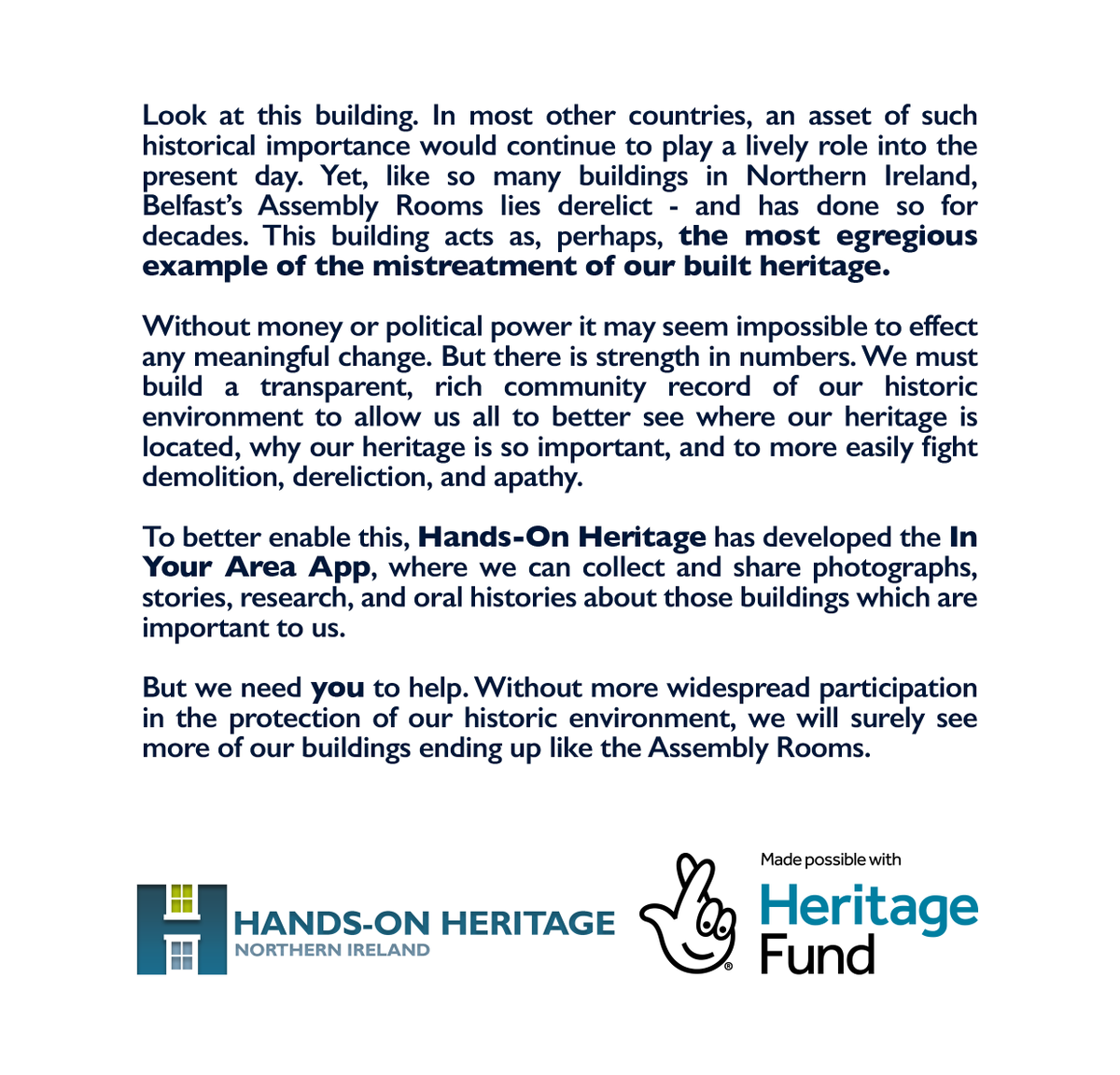 The In Your Area App allows you to upload photographs, stories, research, and oral histories about those buildings that are important to you, helping us to create a richer record of our historic environment.

Create a record of a building now:
survey123.arcgis.com/share/cf88b46a…