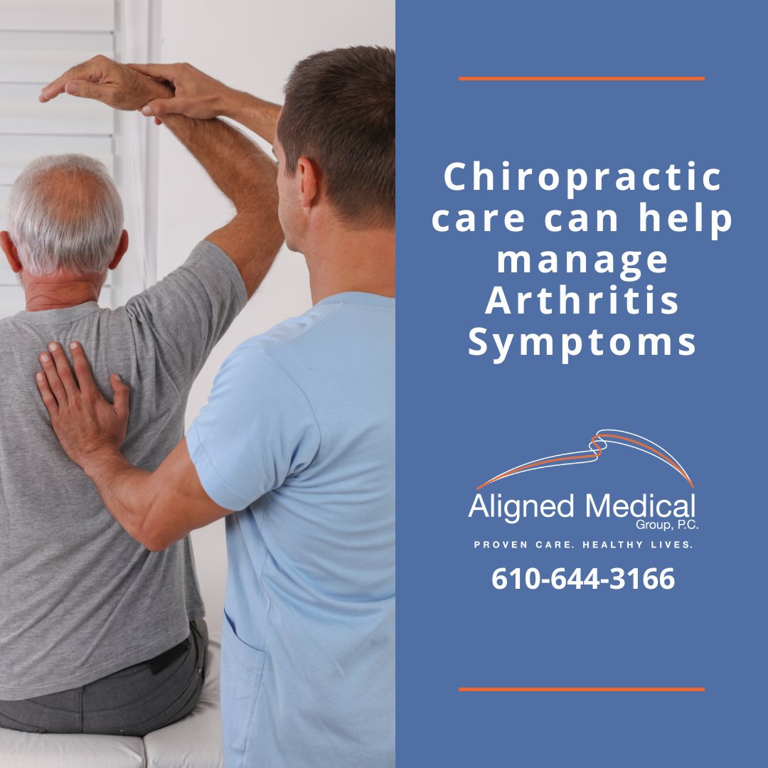 Aligned_Medical's tweet image. Chiropractors can help manage #ArthritisSymptoms. Chiropractors employ manual adjustment techniques to improve #JointFunction &amp;amp; reduce pain. By restoring proper alignment to the joints, chiropractors can help improve #RangeofMotion. Make an appt at Aligned Medical Group today!