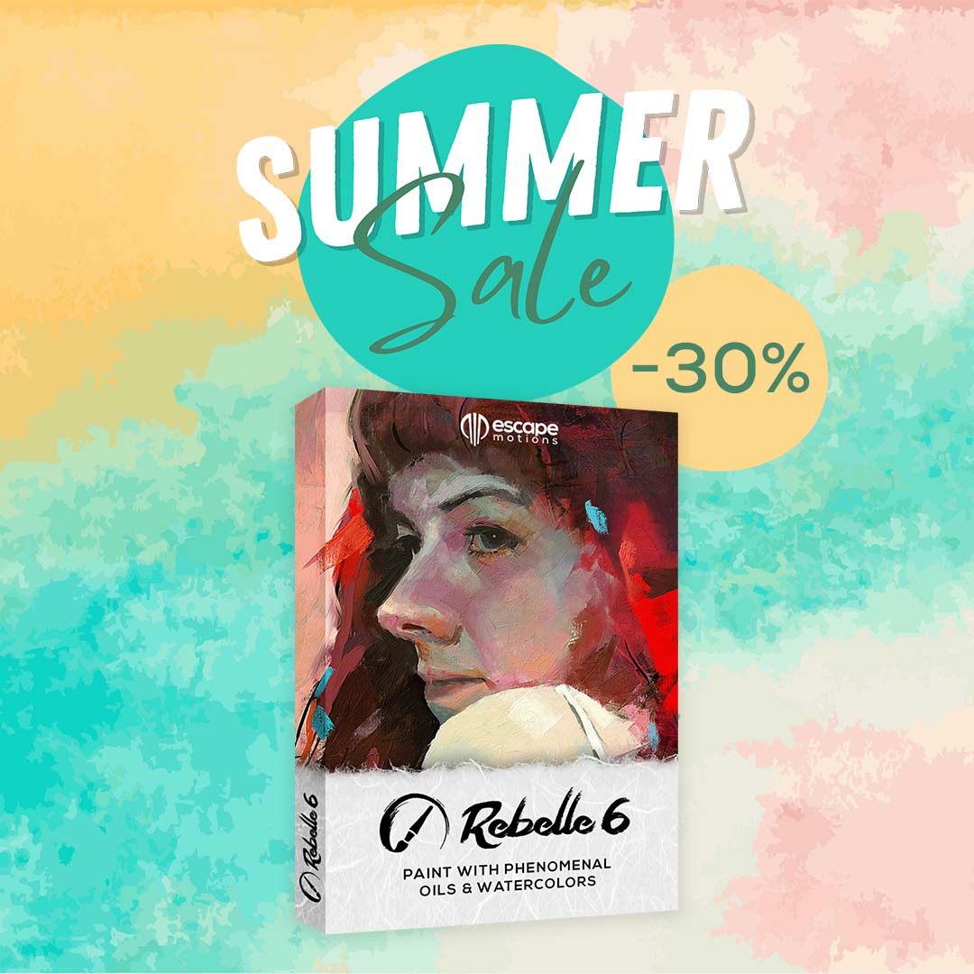 escapemotions's tweet photo. Brighten up your summer with time-limited offers in our shop! ☀️ Save 30% on Rebelle 6 Pro, upgrades, and more! : https://t.co/EgEgQa3BBl
#arttools #art #rebelle #rebelle6 #flamepainter https://t.co/Zdoj5zfTwd