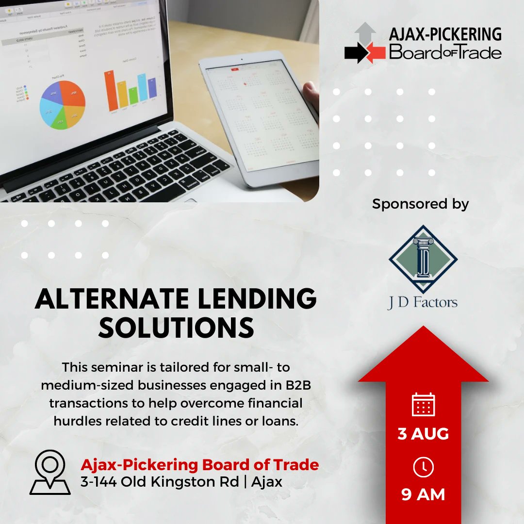 APBoardofTrade's tweet photo. Join us for an informative session on Alternate Lending Solutions!
Get your ticket today: https://t.co/l0GcV7J22E
#LendingSolutions #APBOT #Seminar #BuildingBusiness #BusinessTips #BusinessDevelopment #ForMembersByMembers #MemberToMember https://t.co/BqwGb9oblP