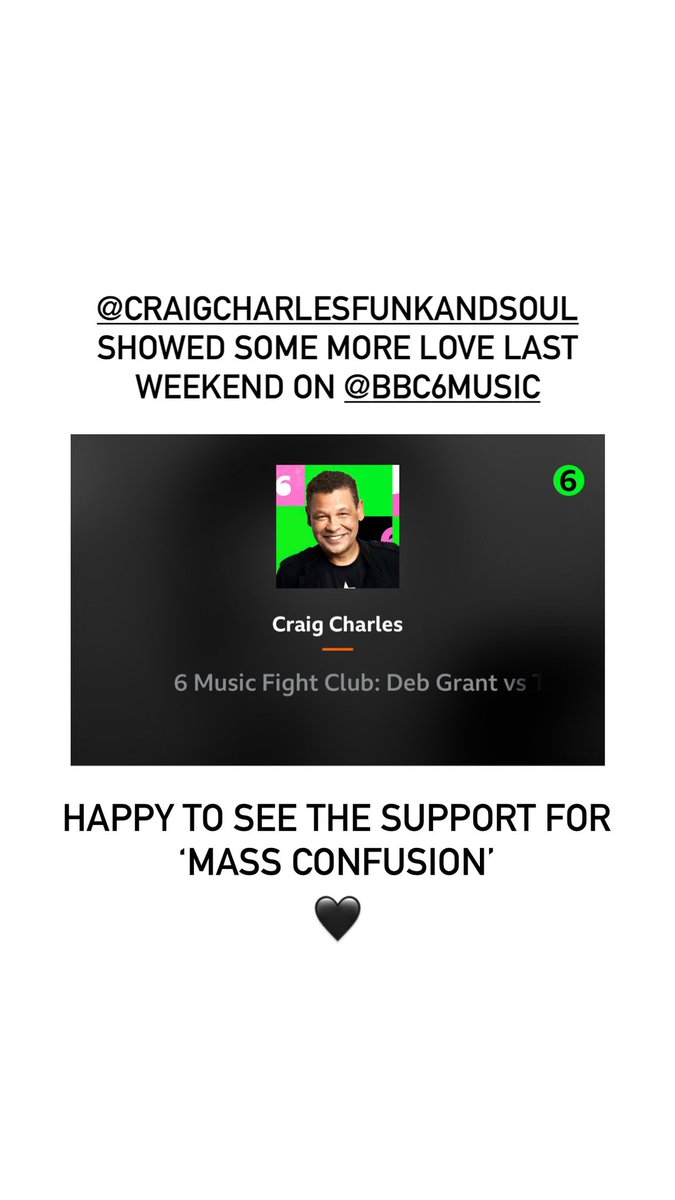 Thanks <a href="/BBC6Music/">BBC Radio 6 Music</a> 
Listen to ‘Mass Confusion’ here:

open.spotify.com/track/3dmAihPU…
