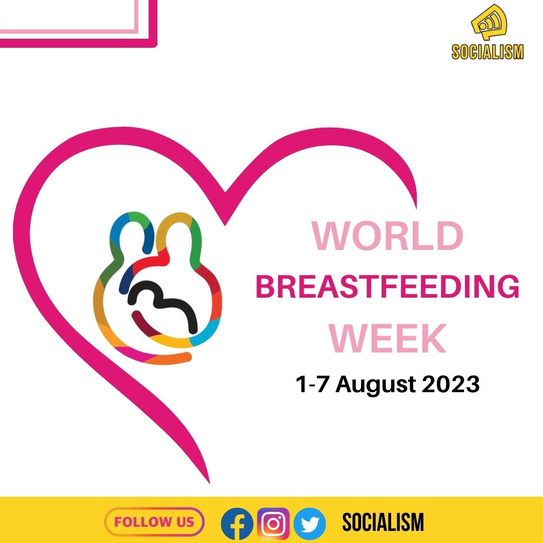 SocialismCo's tweet photo. This year, the theme for World Breastfeeding Week (WBW 2022) is Step up for Breastfeeding - Educate and Support. Since 2016, WBW has been aligned with the Sustainable Development Goals (SDGs).@UNESCO @WHO https://t.co/Di0GJIHnOj