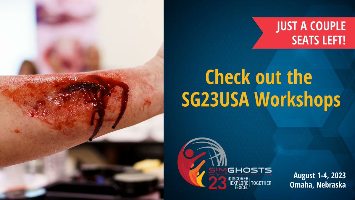 One of the best deals in #moulage training: SG23USA Basic &amp; Advanced Moulage Techniques Pre-conference workshops. Taught by the incomparable <a href="/dshablak/">david Shablak</a> Just a couple seats left. Click here to save your seat by registering today! buff.ly/3AUZzz6 @simgeekpodcast