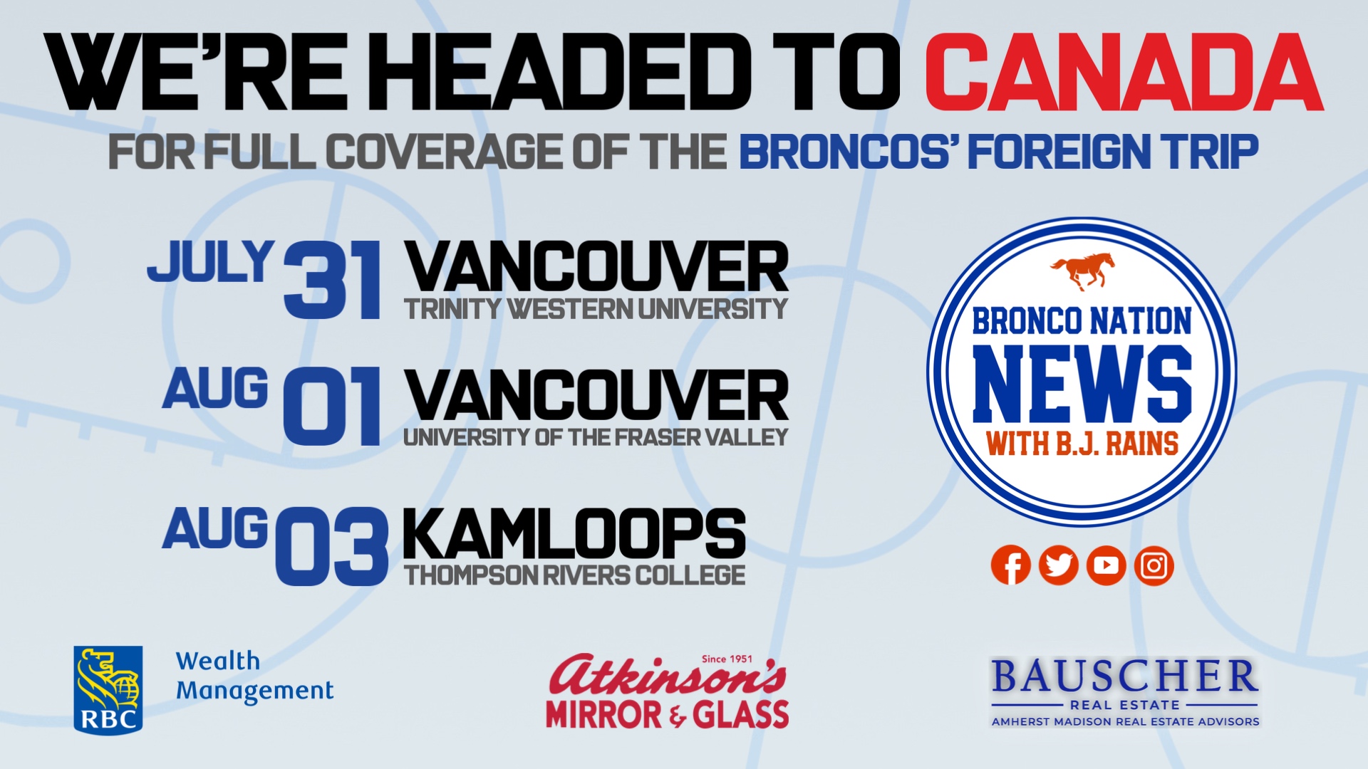 B.J. Rains on Twitter: "Pumped to announce @BNNBroncoNation is headed to Canada to cover the