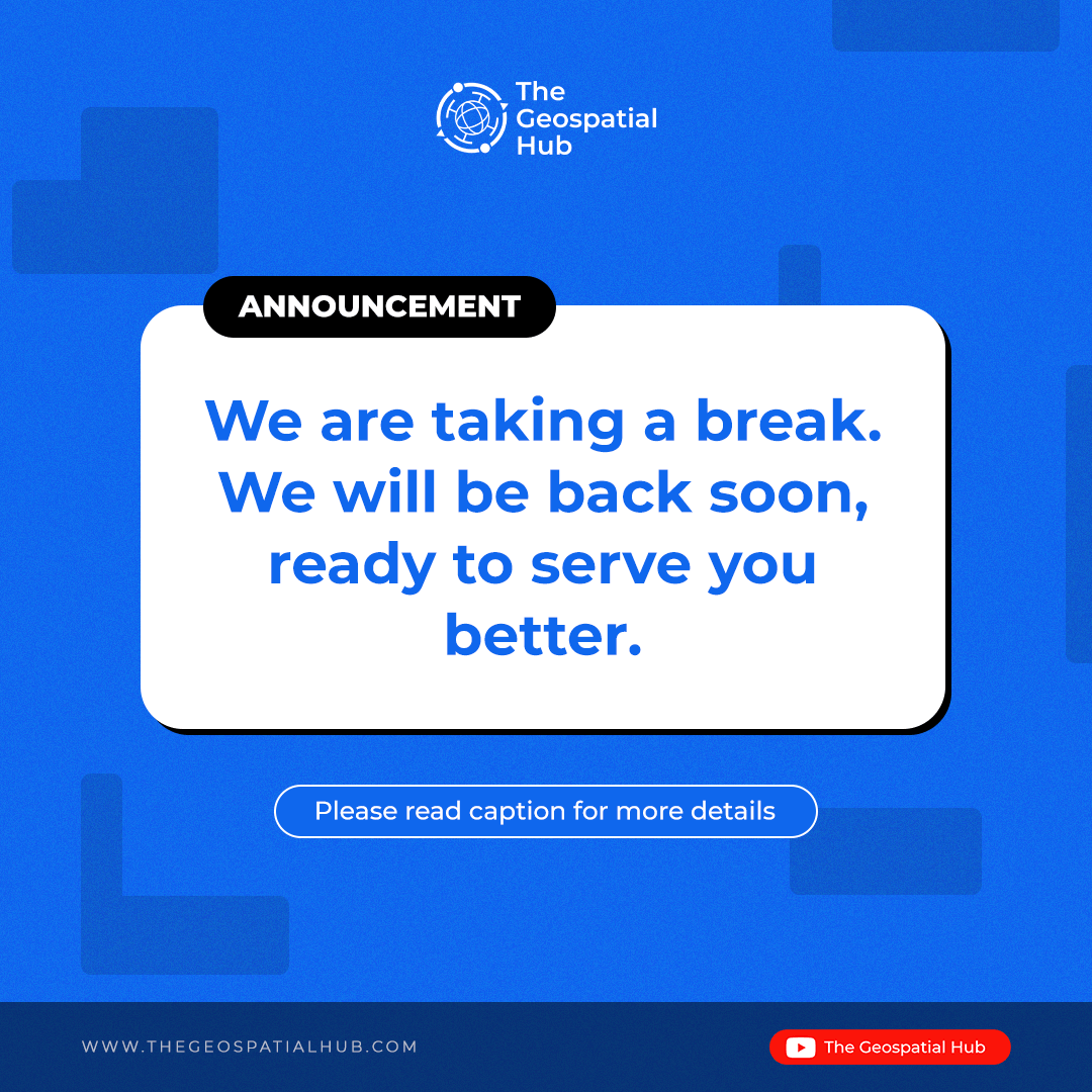 TheGeoSpatialH1's tweet photo. Dear friends,

You may have noticed that The Hub has slowed down its operations significantly in the last few months. We apologize for any inconvenience that has caused.

We wish to formally declare that the Hub would be taking a break in operations from now till further notice. https://t.co/am2FX2ivSs