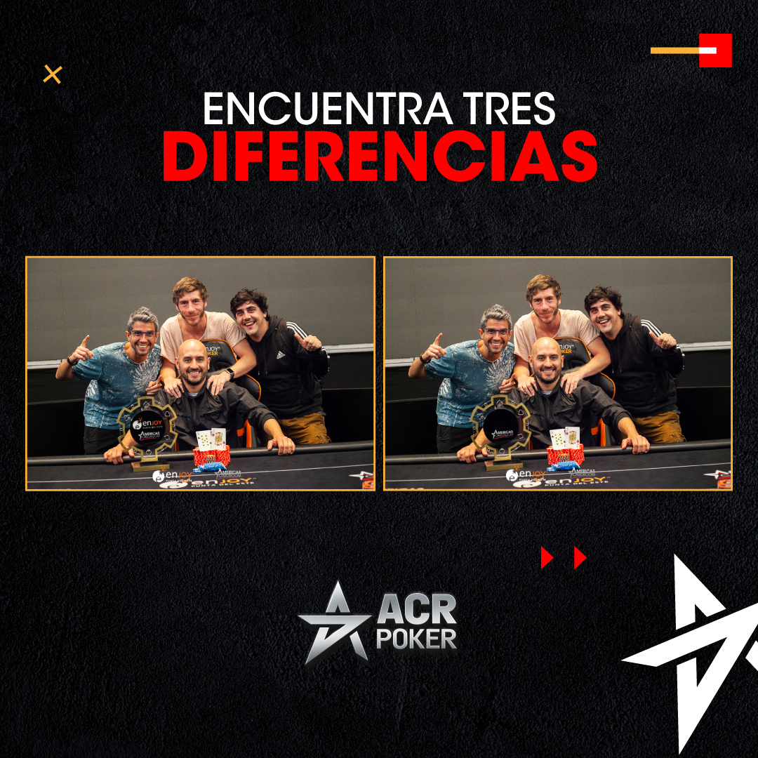 AcrPokerLatam's tweet photo. 🥳 ¡SORTEO! 🥳

SORTEO: 3 TICKETS de US$16.50

1 🎟️ en Face 👉 https://t.co/2Pl4lXmqaU
1 🎟️ en IG 👉 https://t.co/0UHOeU4LWp
1 🎟️ aquí👇

Dale 🔄 +❤+ ✍🏻 ¡Observa y comenta cuáles son las 3 diferencias!

______
#poker #sorteo #acrgiveaway #ACR https://t.co/5rHsjvl3b4