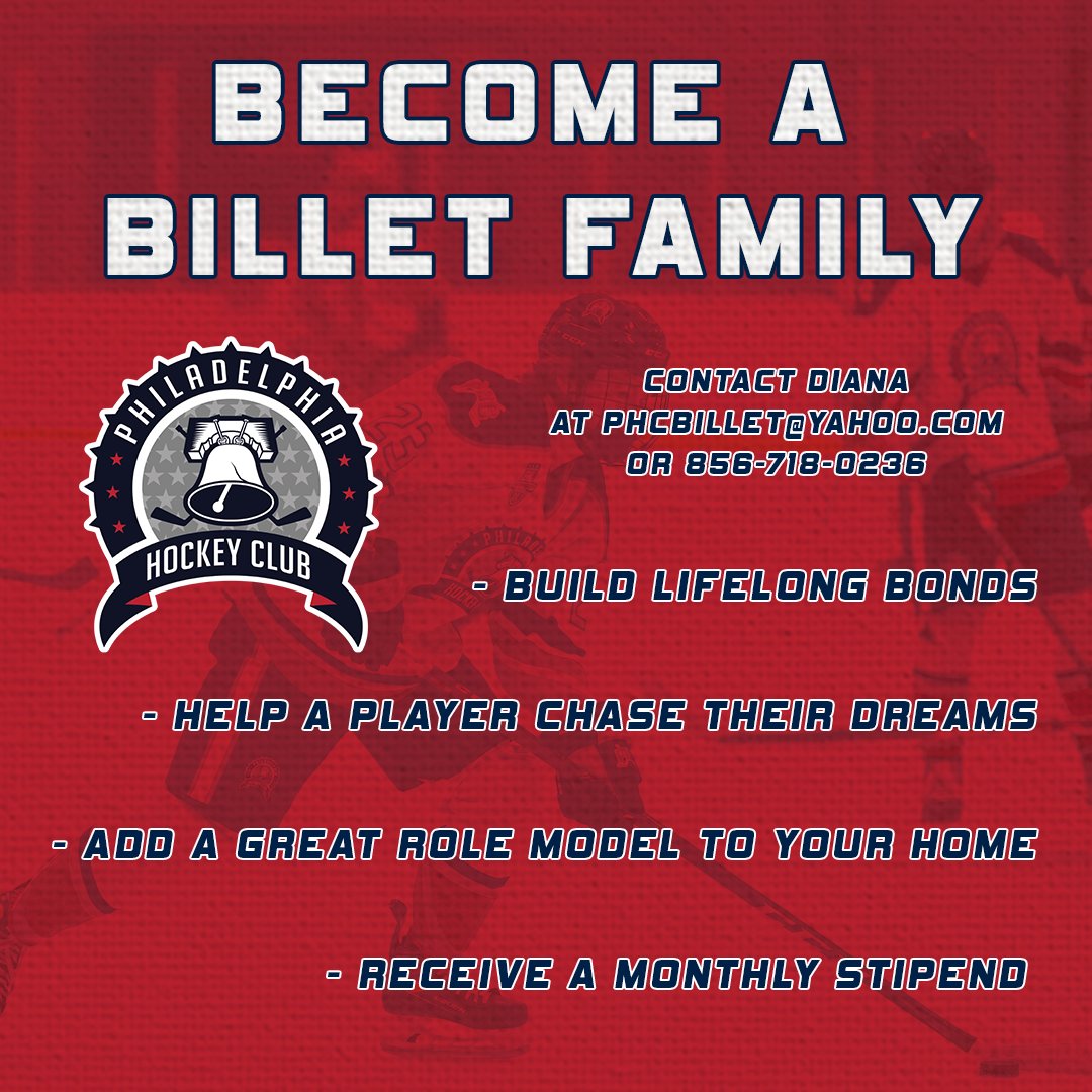 PhillyHC_EHL's tweet photo. Become a Billet Family!
Host a player and add a great role model to your home.
#PhillyHC https://t.co/moRfCMHFsX