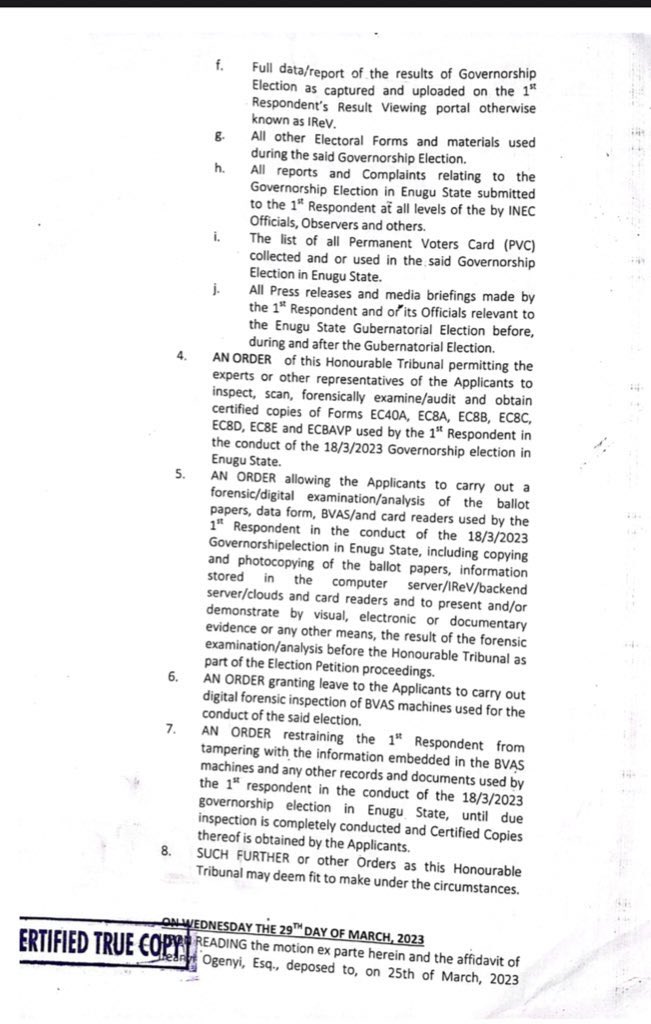 ejykmykel1's tweet photo. The Enugu INEC Rec, Dr Chukwuemeka Chukwu is bent on frustrating LP & Hon. Chijioke Edeoga at the Tribunal, by refusing the inspection of BVAS despite numerous court orders.
INEC chairman Prof. Mmamud has directed him to allow the inspection but he refused. https://t.co/25jkwoLtgq