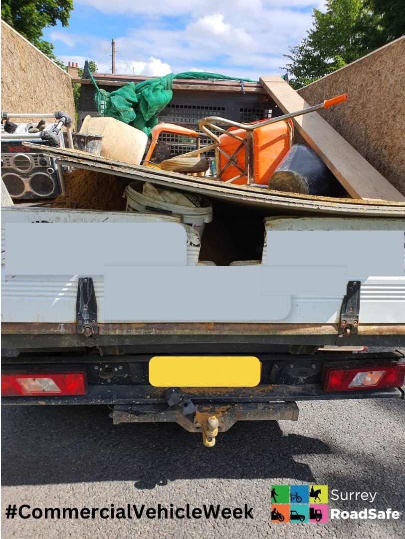 Load security:

If loading boards/pipes at an angle over the headboard, they MUST either be clamped to the headboard or secured with two loop lashings.

If you have loose items in drop or fixed sided flatbed, the items must be strapped down or restrained under a net or tarpaulin.