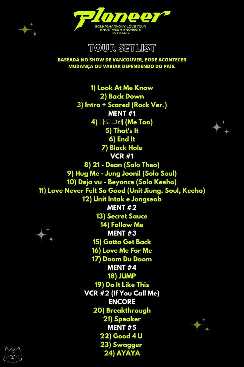 TP1harmony's tweet photo. ✨| OFICIAL SETLIST [P1ONEER TOUR] Canada an Latam https://t.co/WdTy7QT01d