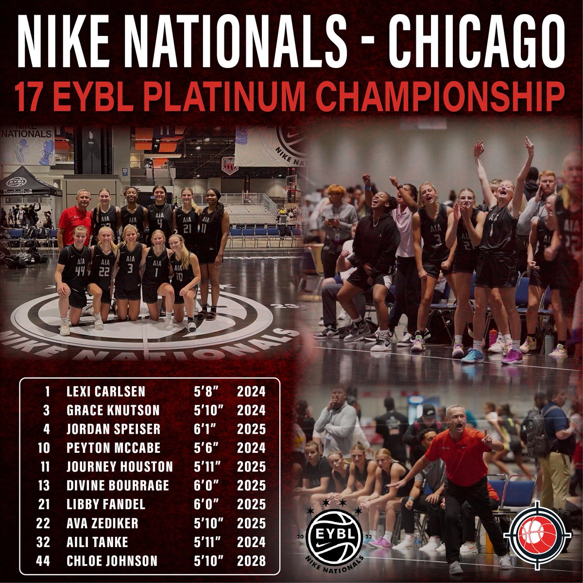 𝓒𝓗𝓐𝓜𝓟𝓘𝓞𝓝𝓢𝓗𝓘𝓟 𝓜𝓞𝓝𝓓𝓐𝓨
Today, we play for a championship ... GO ATTACK‼️

🏀 AIA 11th EYBL
🆚 Cal Sparks
⏰ 3:30PM CT
🏟️ MCP-Ct 1
📺 ESPNU