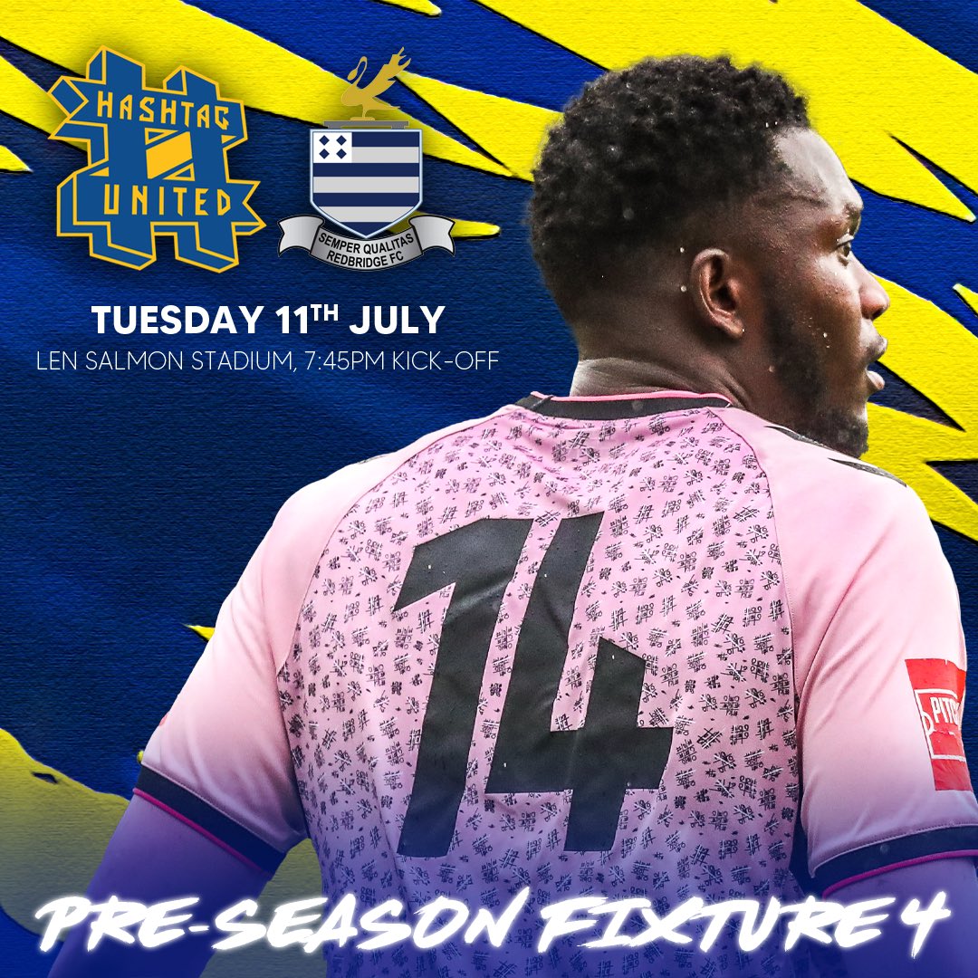 Hashtag United (@hashtagutd) on Twitter photo π¨ NEXT MATCH!
Weβre home for the first & only time during pre-season as we welcome <a href="/TheMotormen/">Redbridge Football Club</a> to the Len Salmon π€
π Tuesday 11th JULY
β° 7:45PM
ποΈ Len Salmon Stadium
π Crown Ave, Pitsea SS13 2BE
π· Β£8/4/2 π¨ NEXT MATCH!
Weβre home for the first & only time during pre-season as we welcome <a href="/TheMotormen/">Redbridge Football Club</a> to the Len Salmon π€
π Tuesday 11th JULY
β° 7:45PM
ποΈ Len Salmon Stadium
π Crown Ave, Pitsea SS13 2BE
π· Β£8/4/2