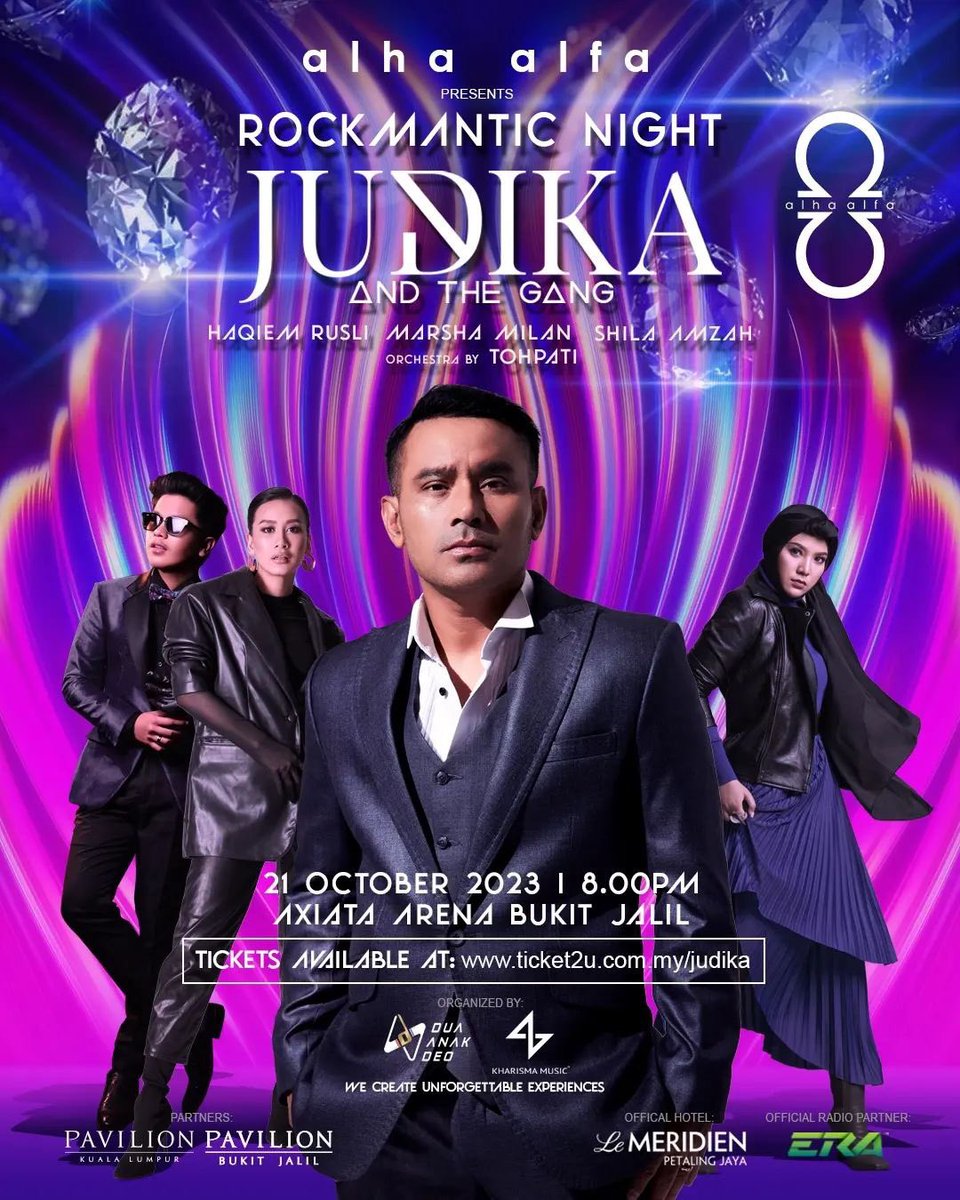 Judika finally back in Kuala Lumpur!

21 October • Axiata Arena, Bukit Jalil
tickets available 17 july (10am)