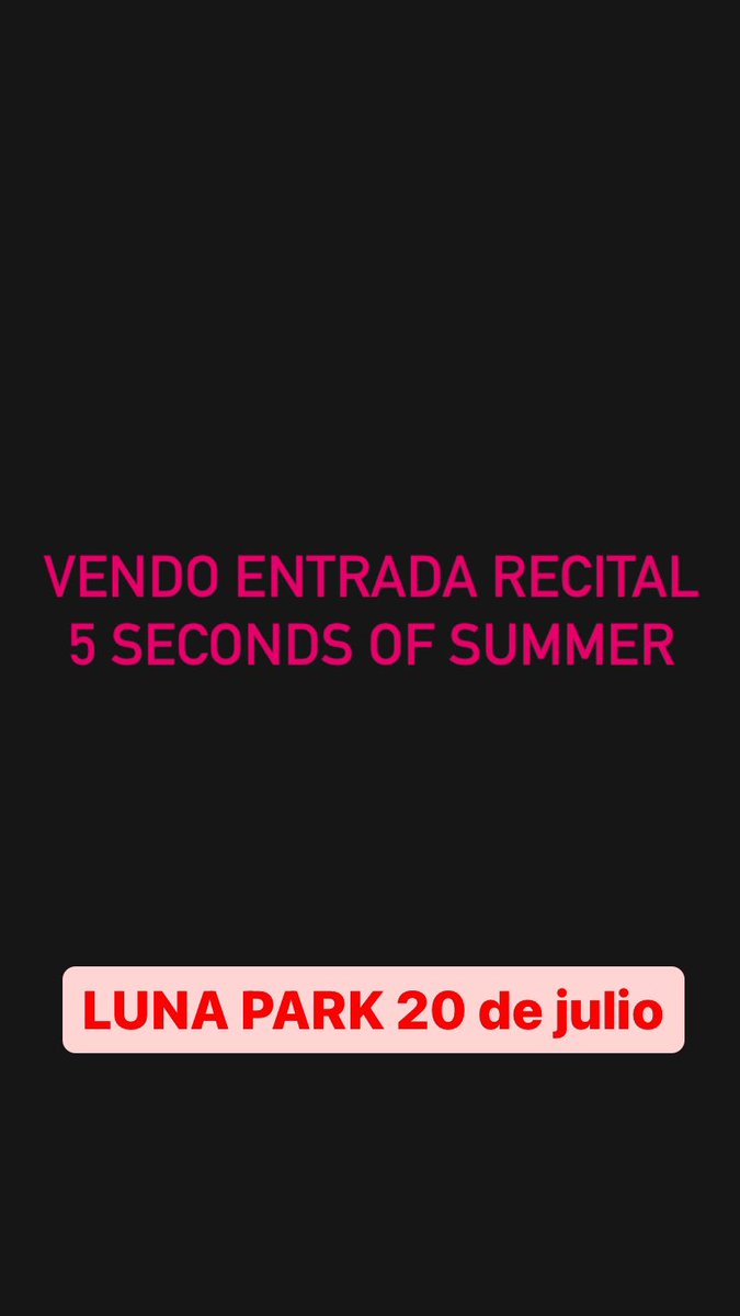 giuliana (@giulianabarbot1) on Twitter photo Hola!! vendo entrada para 5sos el 20/07 sector pullman lat c2
Compartiendo ayudan tambien 🤞
<a href="/Oficial5SOSARG/">5SOS ARGENTINA OFICIAL</a> #5sos #5sosargentina #lunapark #allaccess Hola!! vendo entrada para 5sos el 20/07 sector pullman lat c2
Compartiendo ayudan tambien 🤞
<a href="/Oficial5SOSARG/">5SOS ARGENTINA OFICIAL</a> #5sos #5sosargentina #lunapark #allaccess