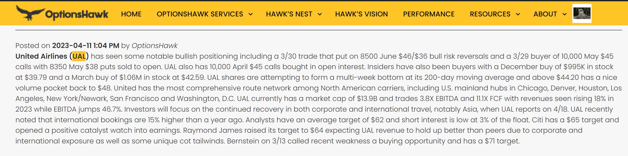 Joe Kunkle on Twitter "UAL quite a 25+ run since April when wrote up