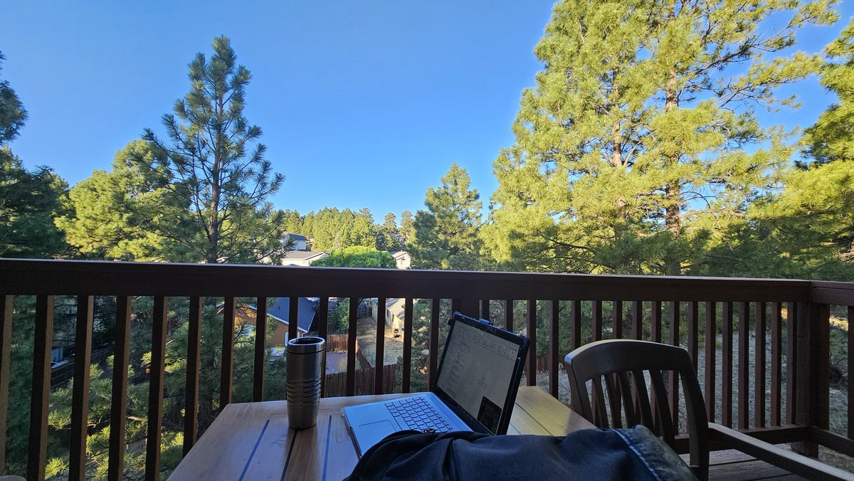 Toups_J's tweet image. My morning office this week in Flagstaff.
ITS 57 DEGREES OUTSIDE!!!!!! #FREEAC 
#summervacation2023