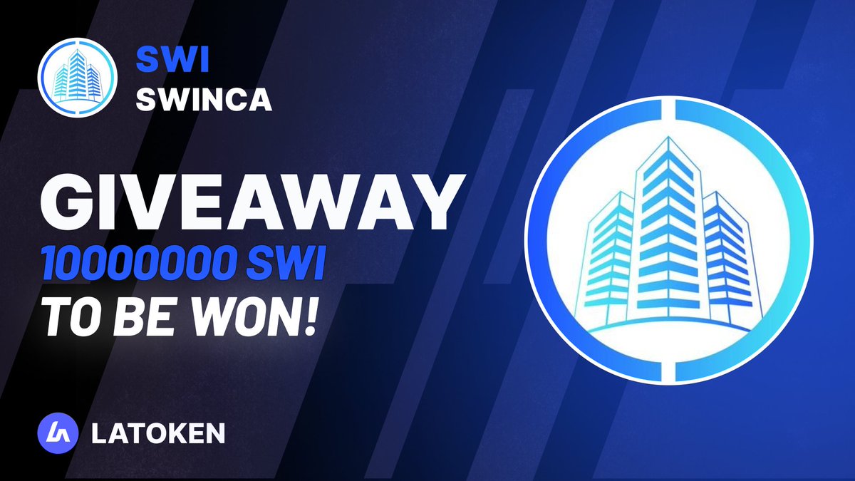 🏆 $500 SWINCA (SWI) Giveaway on #LATOKEN 

🔥 100 Winners.
✅ Complete 7 tasks and qualify for the #Giveaway 
📲 Tag 5 Friends and Share.
⏰ July 10, 2023 - July 17, 2023.

JOIN GIVEAWAY👉 go.latoken.com/fz3