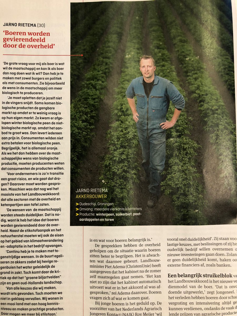 Grote vraag voor mij als jonge boer is, wat wil de maatschappij en kan ik als boer dan nog doen wat ik wil?  <a href="/ElsevierConnect/">Elsevier</a>  #toekomst
#jongeboeren 
ewmagazine.nl/nederland/acht…