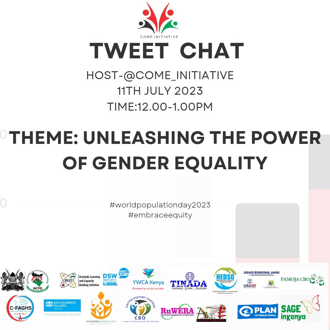 COME Initiative (@come_initiative) on Twitter photo Join <a href="/come_initiative/">COME Initiative</a> in an engaging tweet chat tomorrow on #WorldPopulationDay2023 as we continue to strive for gender equality, access to education and empowerment for everyone including girls and women in shaping a better world.
#EmbraceEquity Join <a href="/come_initiative/">COME Initiative</a> in an engaging tweet chat tomorrow on #WorldPopulationDay2023 as we continue to strive for gender equality, access to education and empowerment for everyone including girls and women in shaping a better world.
#EmbraceEquity