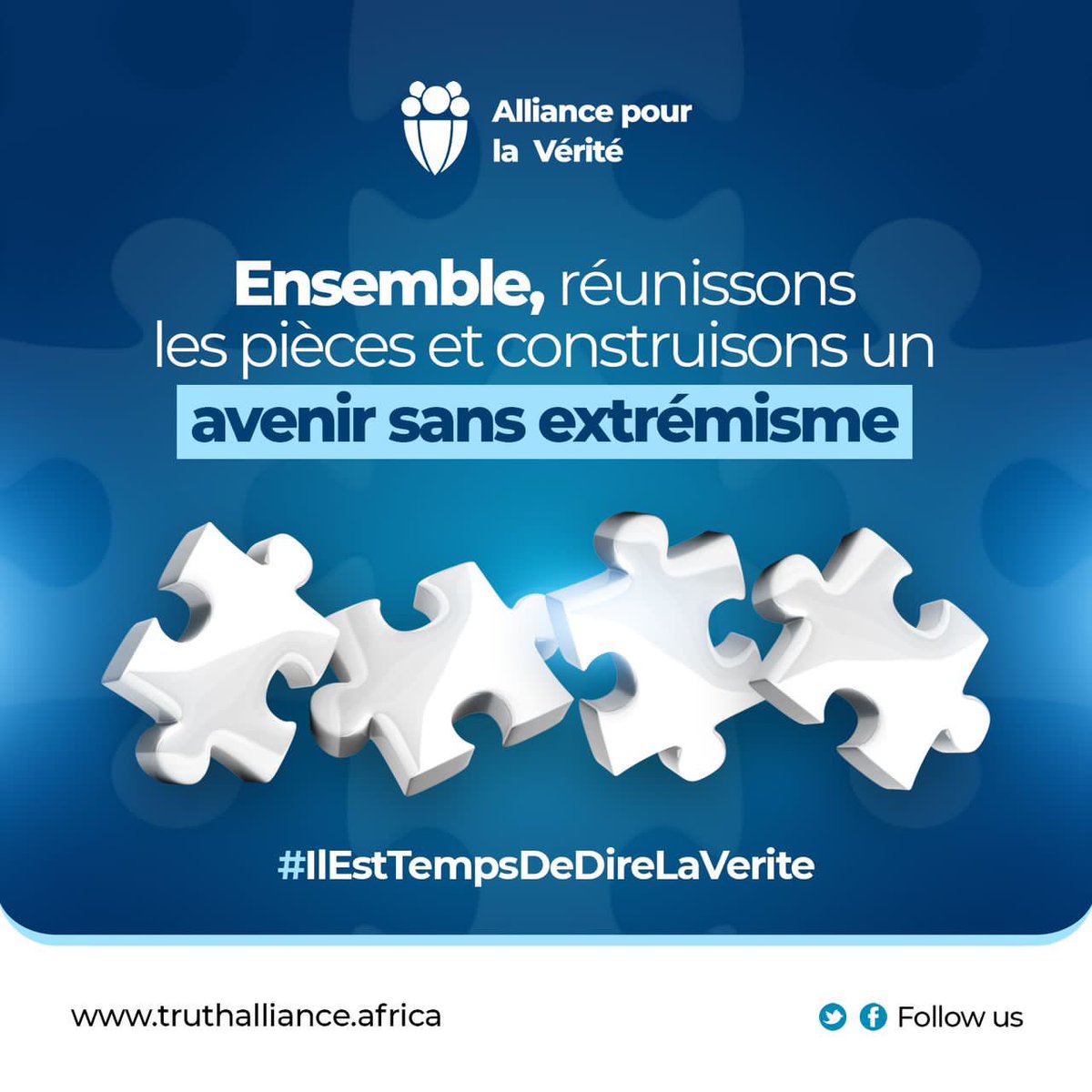 Parcequ’il est temps de dire la vérité rejoignez nous et ensemble réunissons les pièces pour construire un avenir sans violence et sans extrémisme.                             

Ensemble nous pouvons le faire.

<a href="/Letempsdevrit1/">Il est temps de dire la vérité</a>