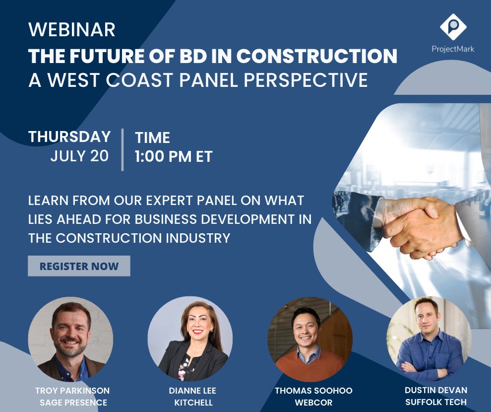 ProjectMark (@projectmark_) on Twitter photo Attention AEC industry professionals! Discover what the future holds for business development in construction at our upcoming webinar. Gain valuable insights from our West Coast expert panel. Secure your spot now! bit.ly/3rlkiuj
#aecmarketing #aec #bd #marketing Attention AEC industry professionals! Discover what the future holds for business development in construction at our upcoming webinar. Gain valuable insights from our West Coast expert panel. Secure your spot now! bit.ly/3rlkiuj
#aecmarketing #aec #bd #marketing
