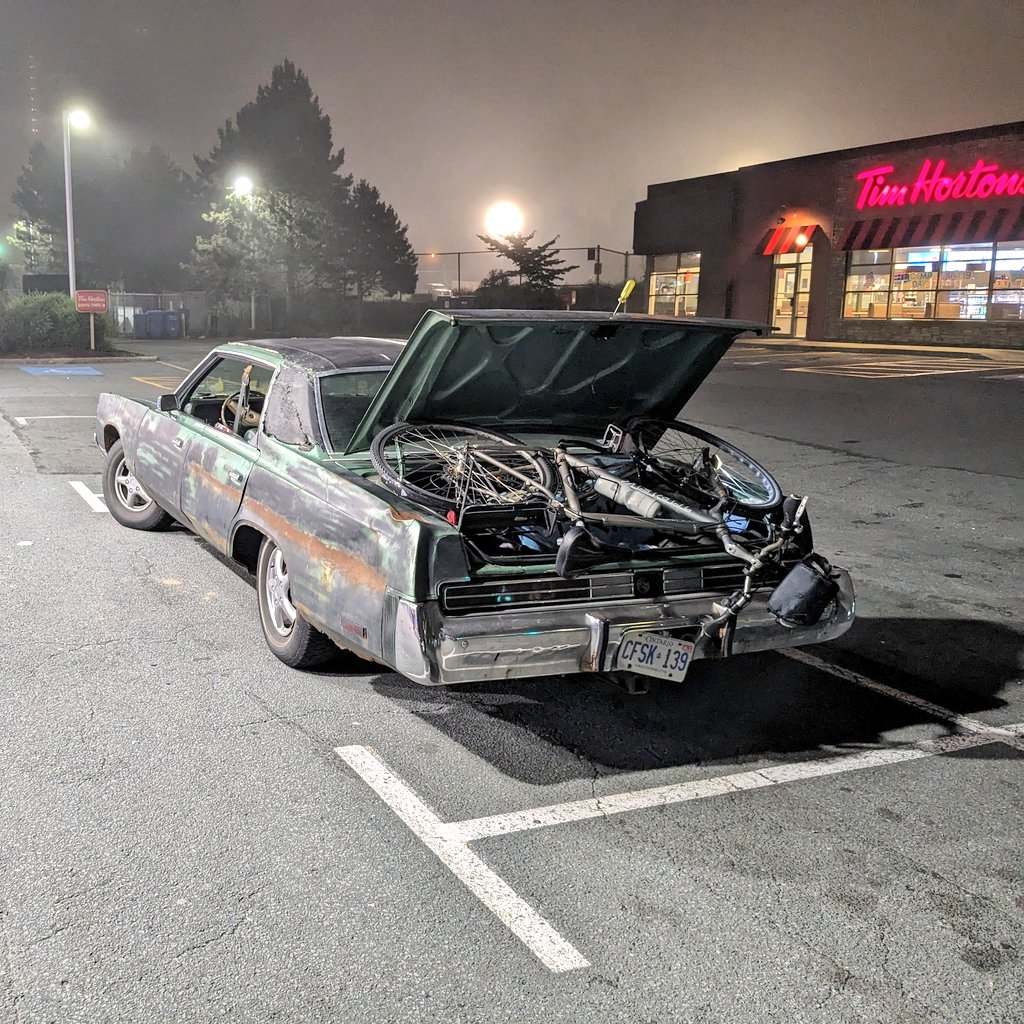 This guy took off with my bike. Seems like a pretty unique (shitty) looking car. Keep an eye out please.