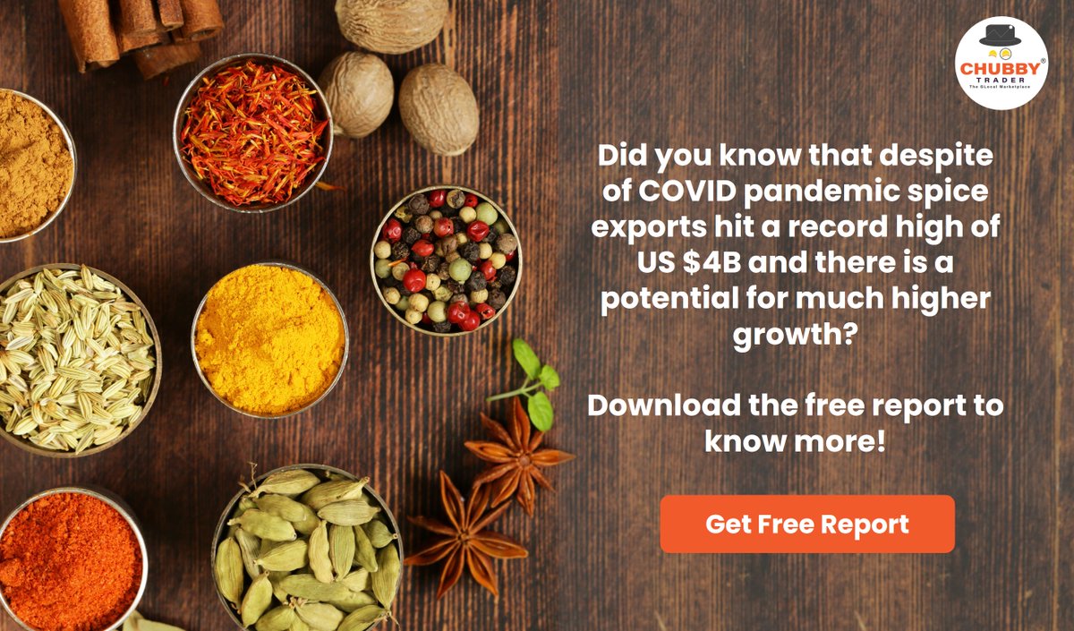 Did you know that despite of COVID pandemic spice exports hit a record high of US $4B and there is a potential for much higher growth?
Want to know how to make the best of this growth? Download the Free report now!
shorturl.at/ghDGT

#Trader #SpiceIndustry #SpiceTrader
