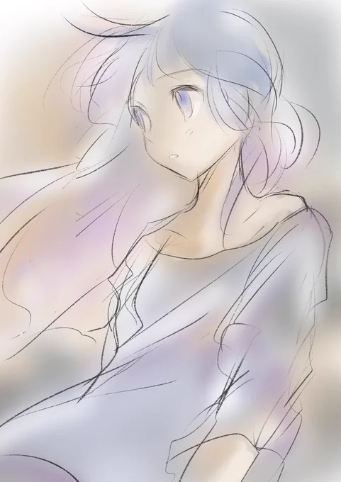 完成するかはわかりませんが、勢いで描きました 色は気に入ってます